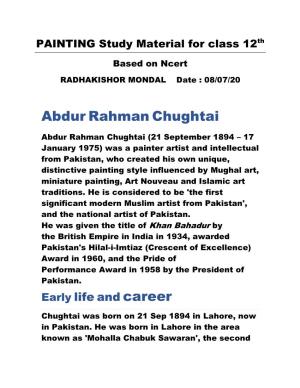 Abdur Rahman Chughtai Career