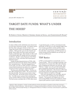 Target Date Funds: What's Under the Hood?