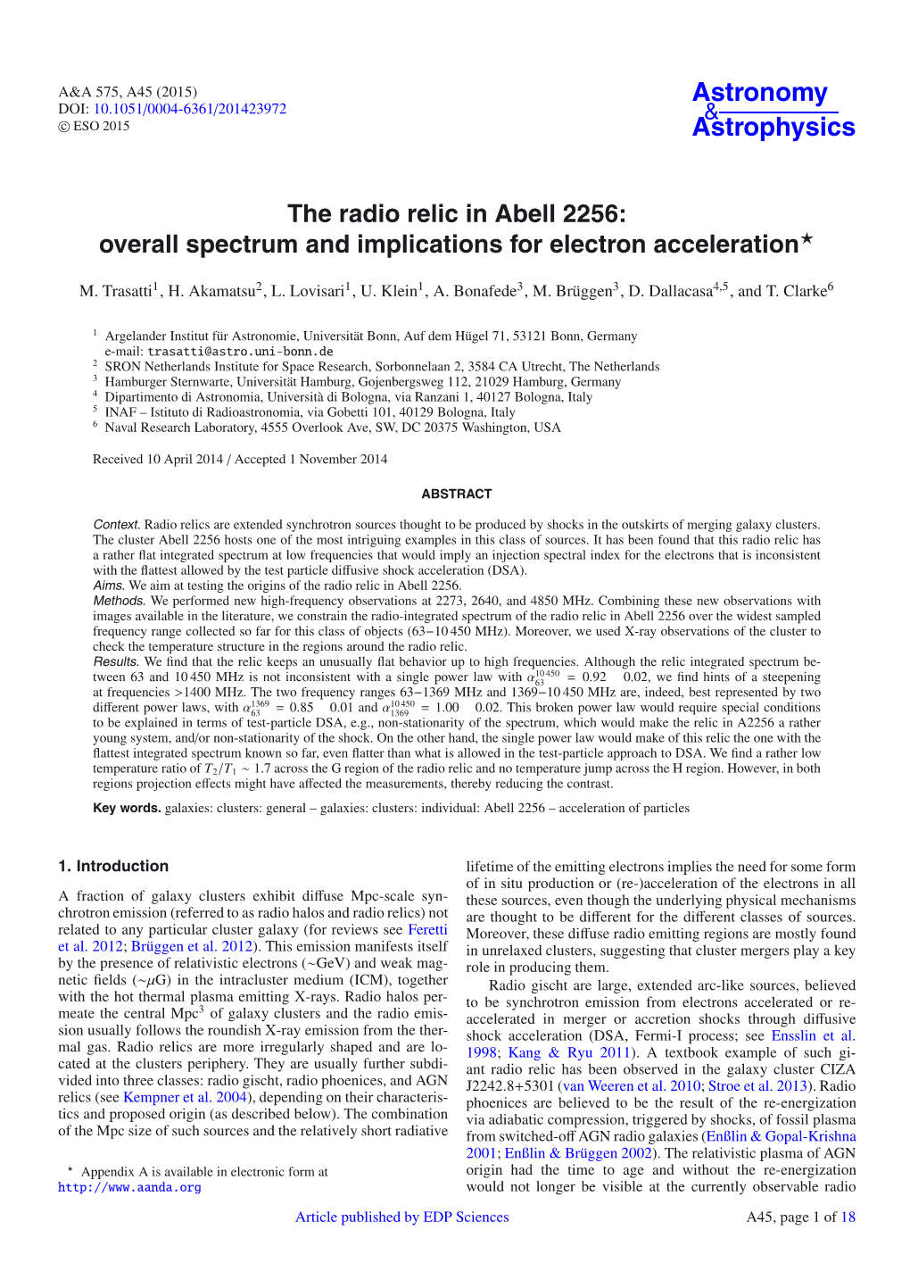 The Radio Relic in Abell 2256: Overall Spectrum and Implications for Electron Acceleration