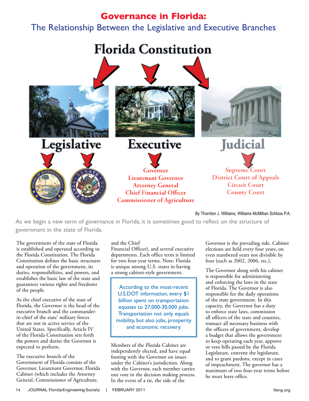Governance in Florida: the Relationship Between the Legislative and Executive Branches
