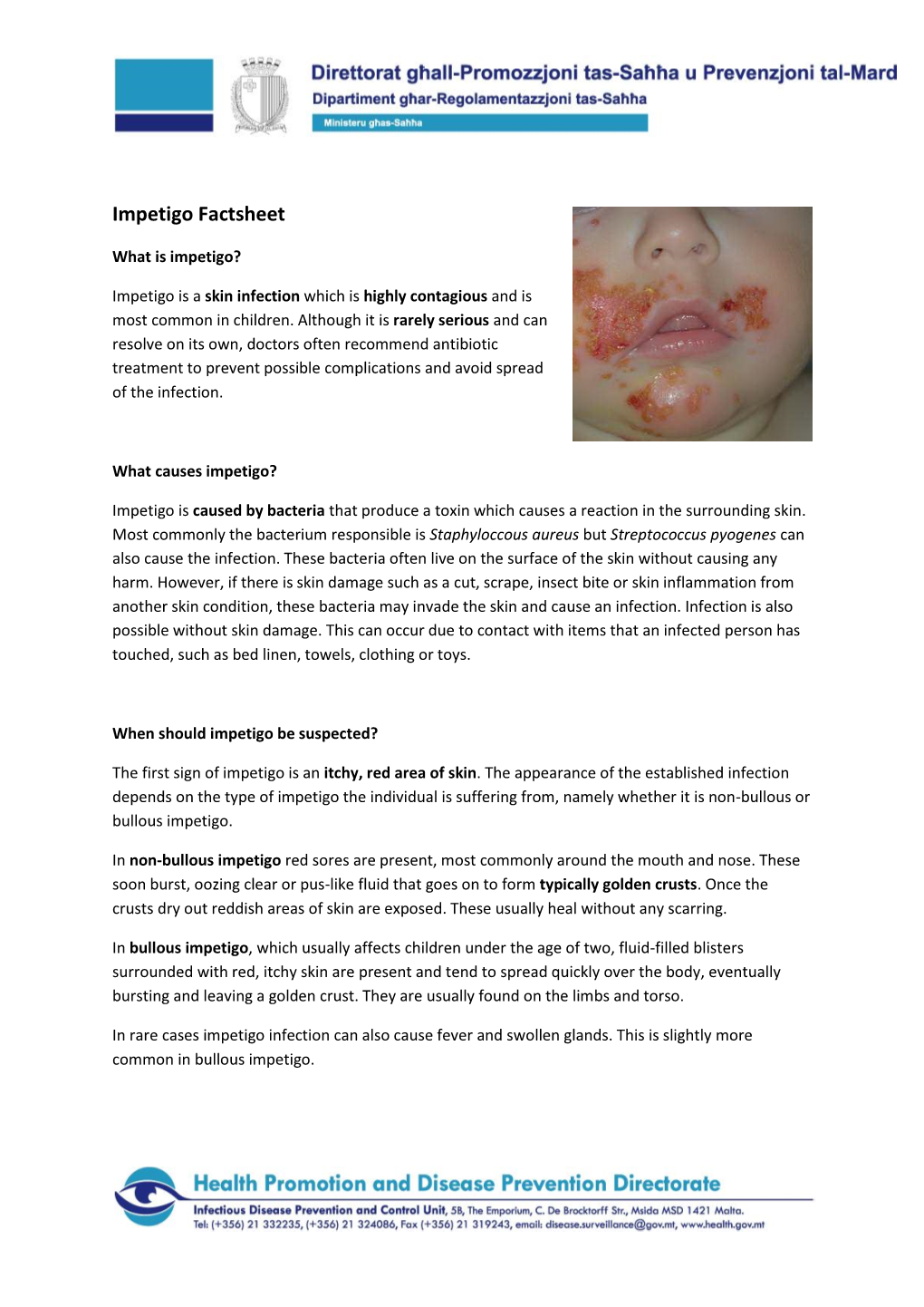 Impetigo Factsheet