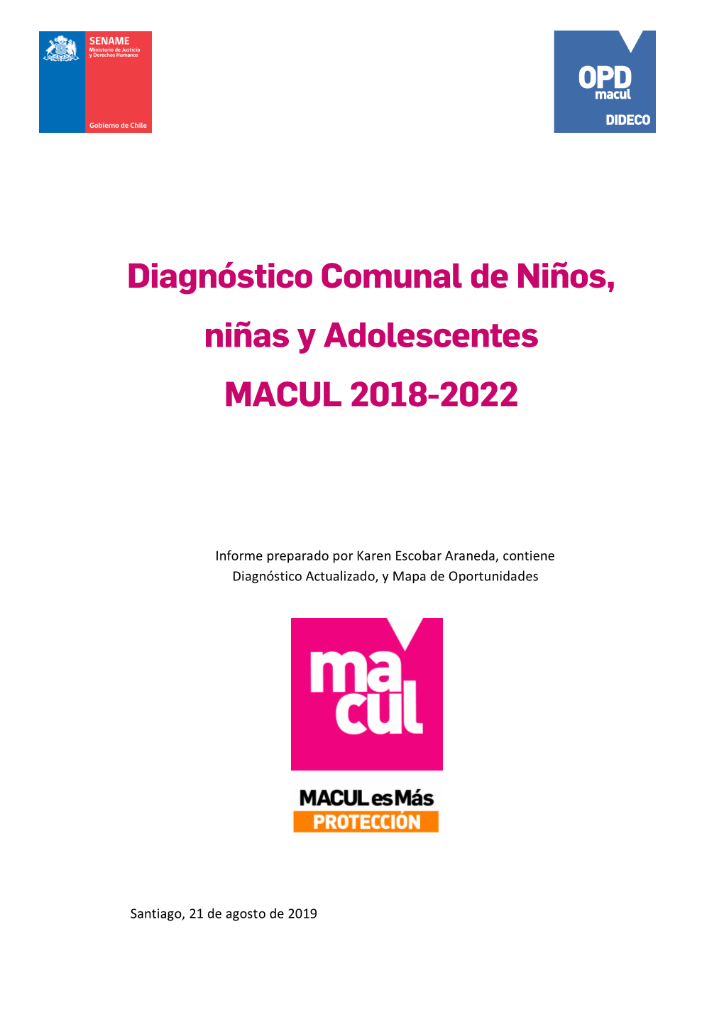 Diagnóstico Comunal De Niños, Niñas Y Adolescentes MACUL 2018-2022