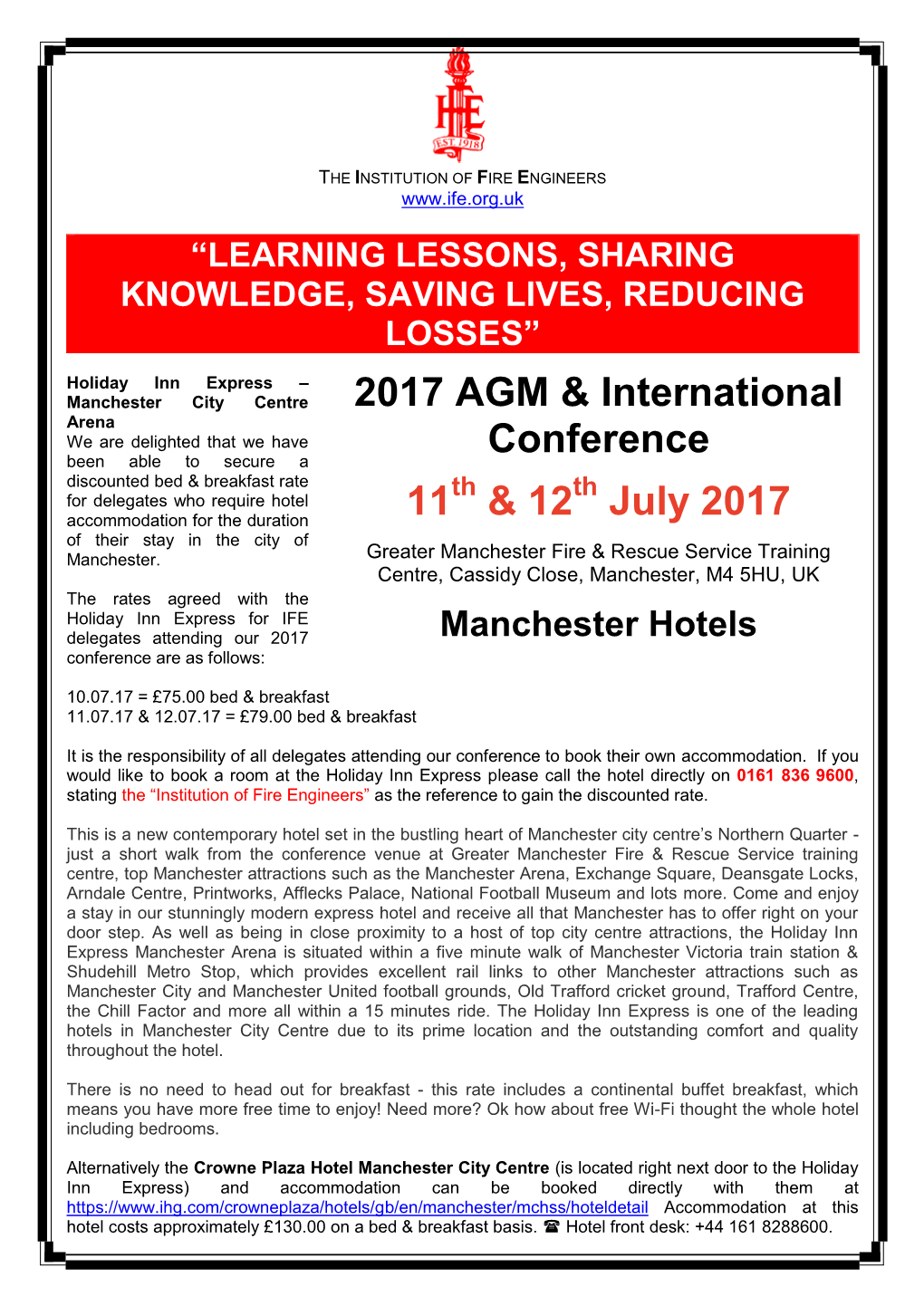 2017 AGM & International Conference 11 & 12 July 2017