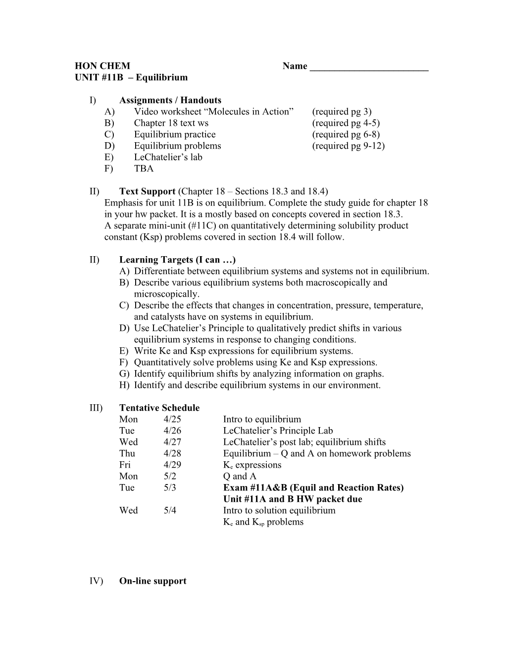 Acc Chem Unit #12 Plan Reaction Rates