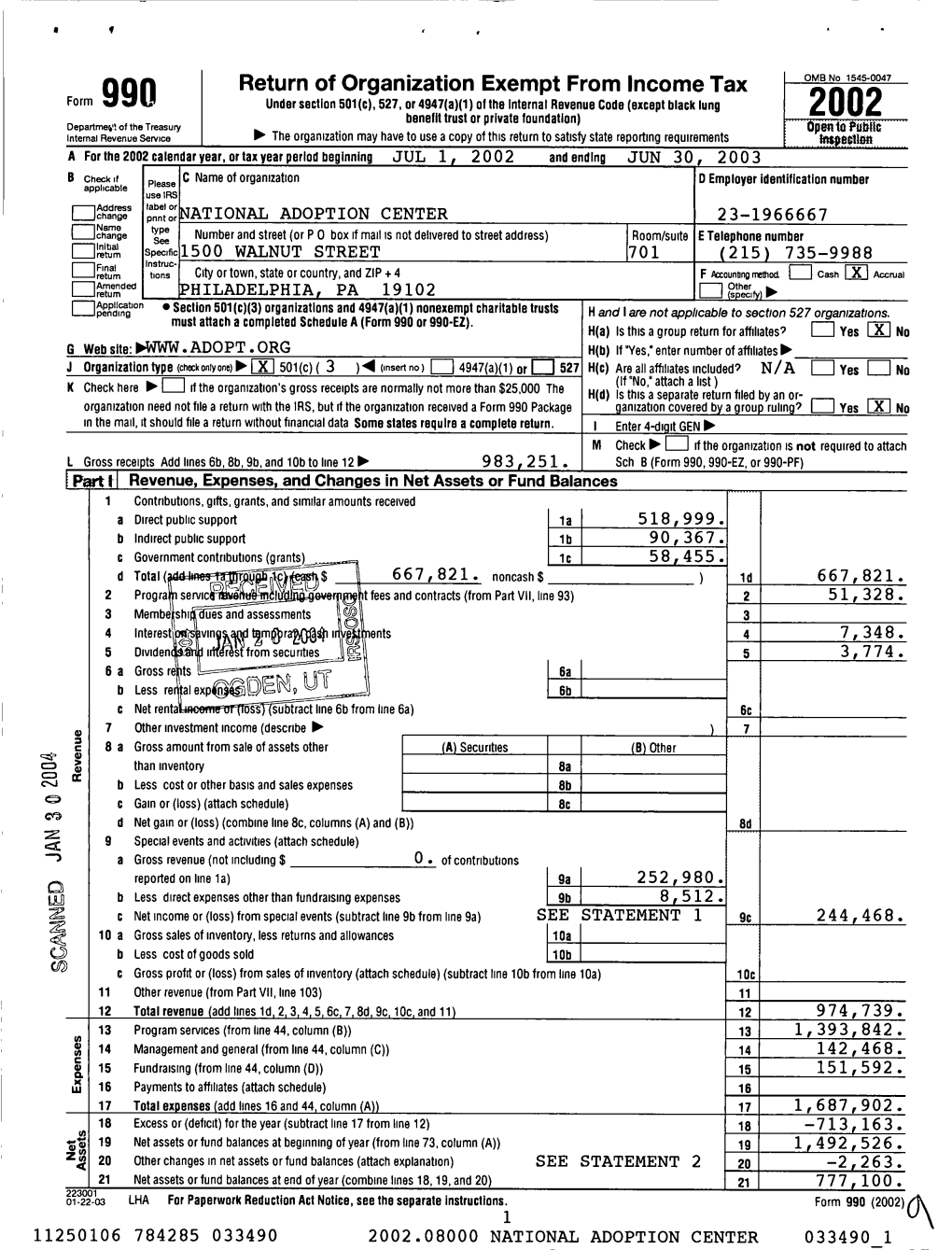 Return of Organization Exempt from Income