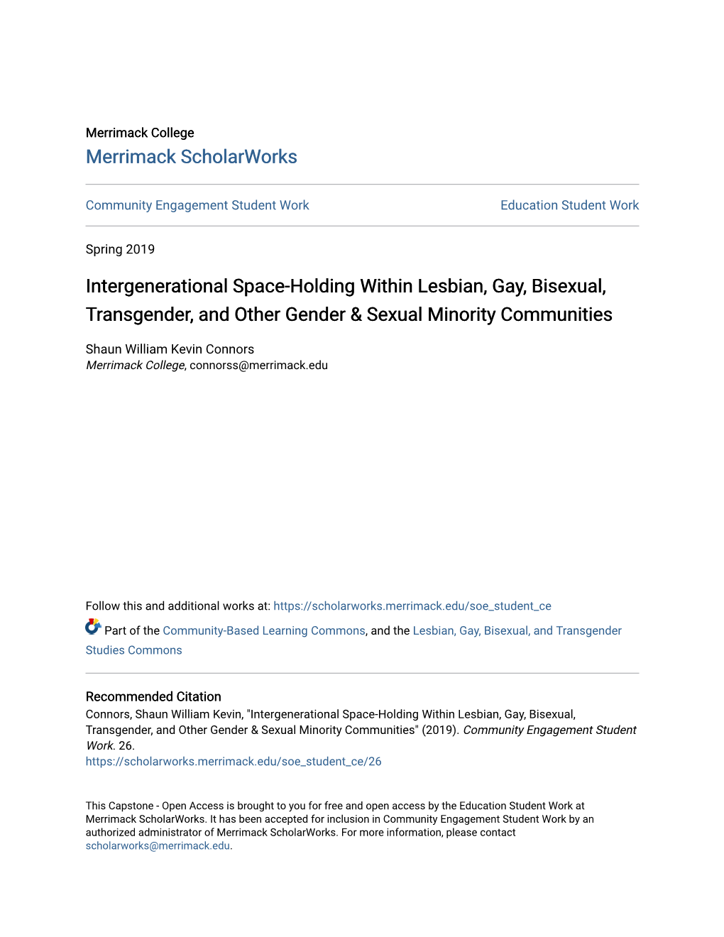Intergenerational Space-Holding Within Lesbian, Gay, Bisexual, Transgender, and Other Gender & Sexual Minority Communities