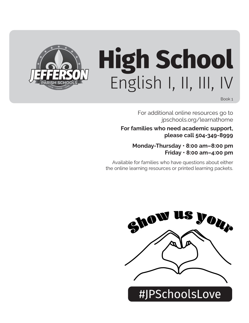 High School English I, II, III, IV Book 1