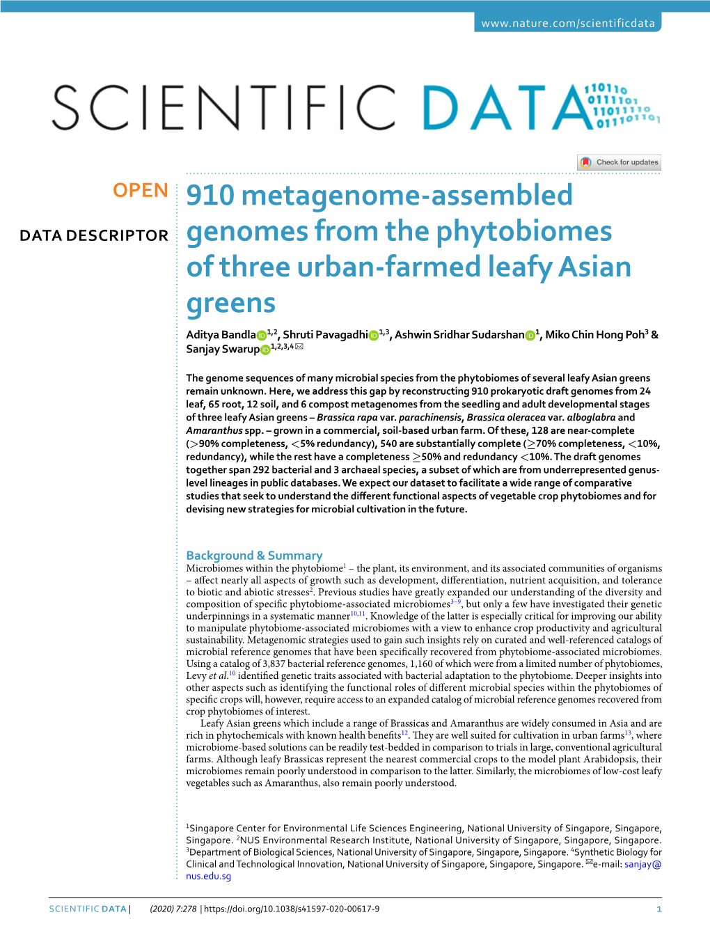 910 Metagenome-Assembled Genomes from the Phytobiomes of Three Urban-Farmed Leafy Asian Greens