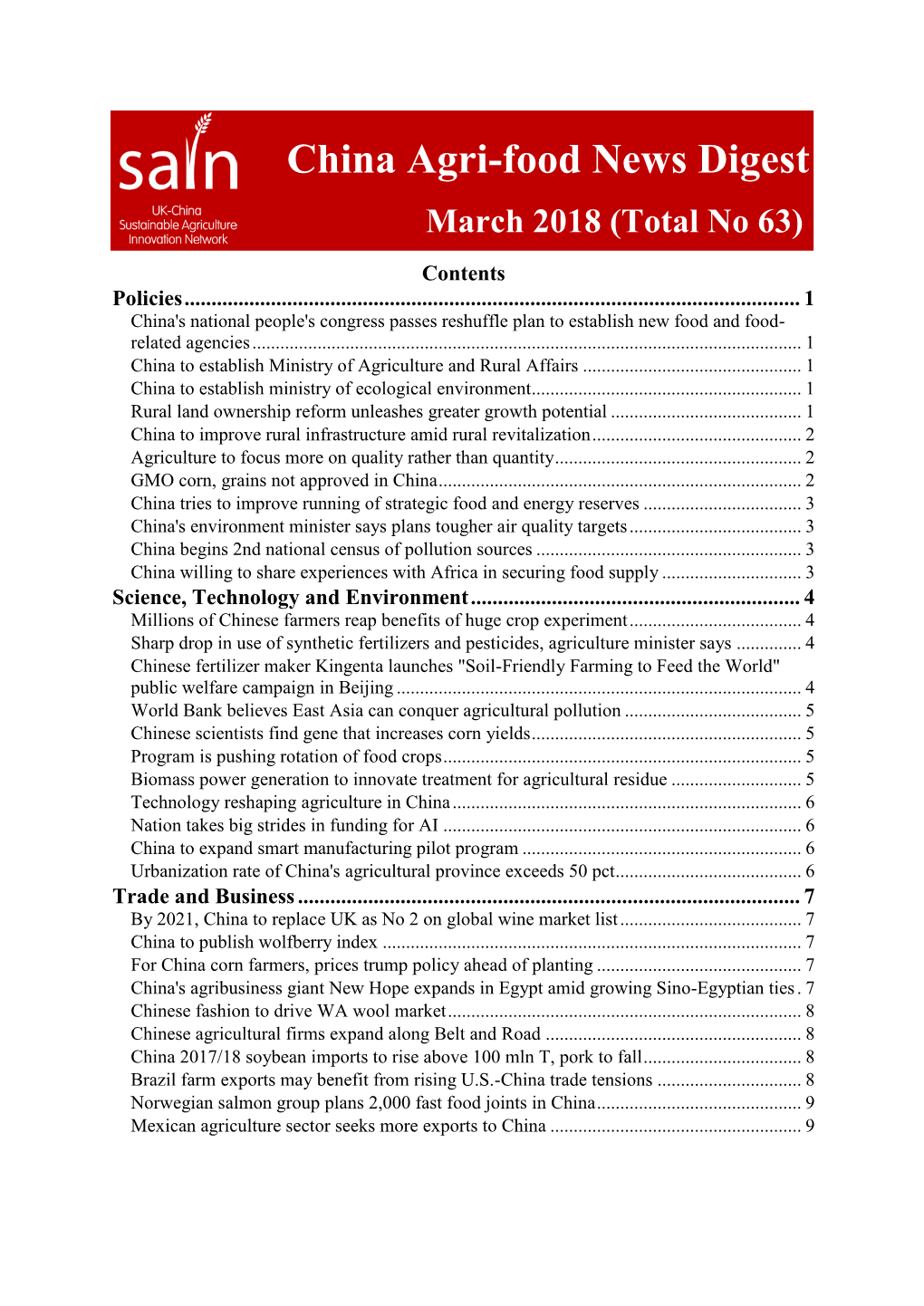China Agri-Food News Digest