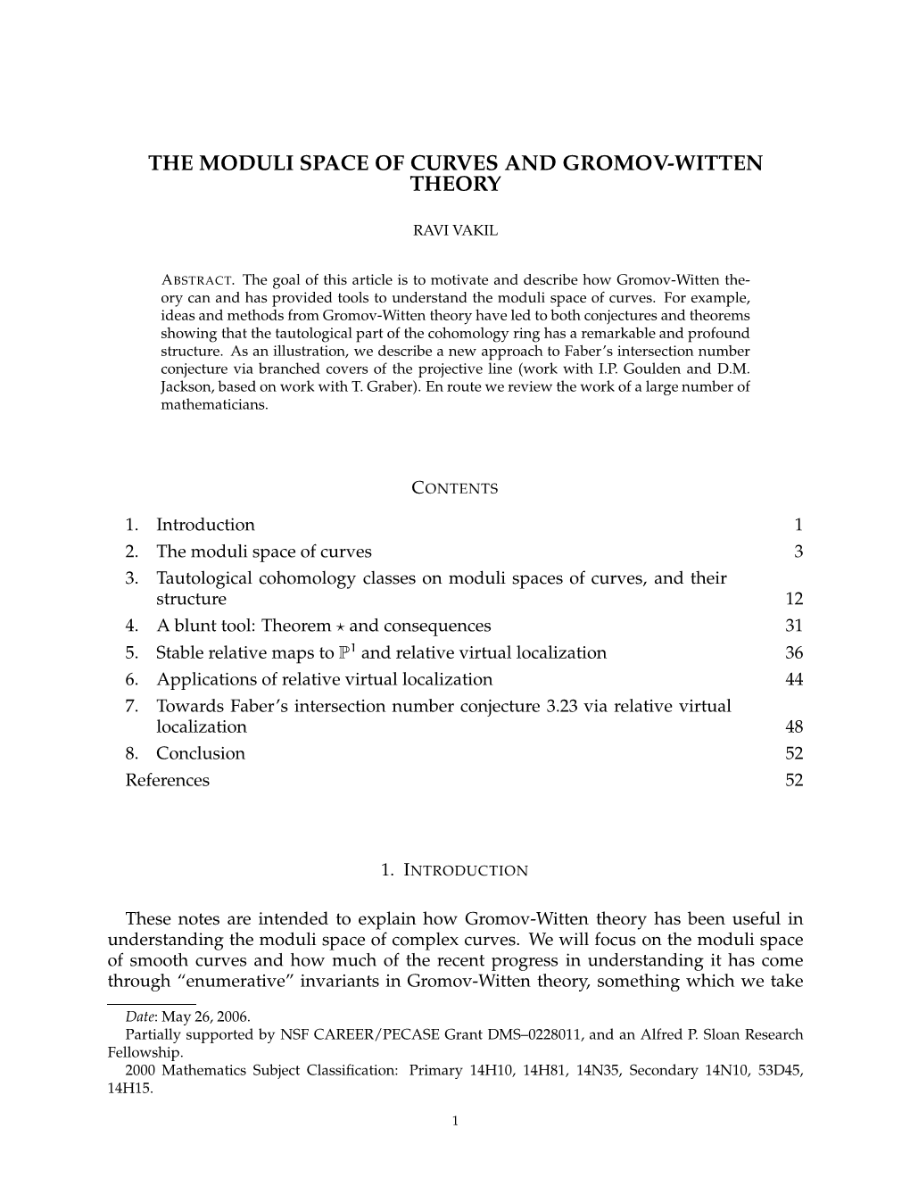 The Moduli Space of Curves and Gromov-Witten Theory