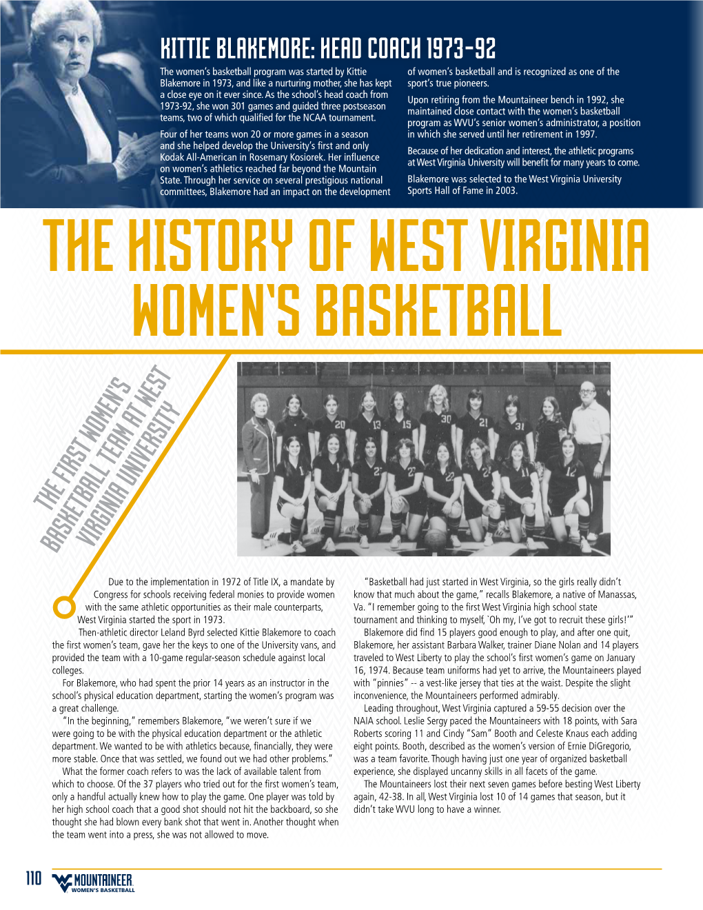 The History of West Virginia Women's Basketball