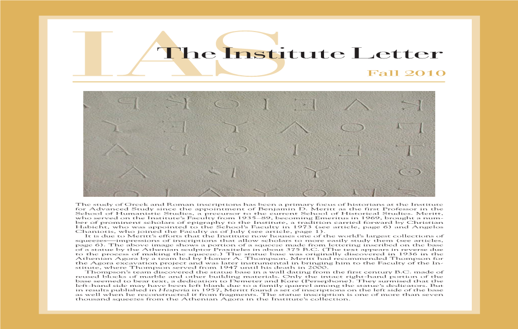 Iasthe Institute Letter