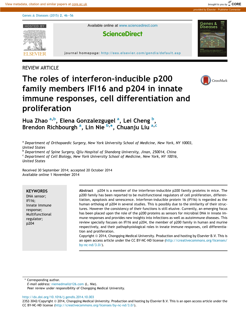 The Roles of Interferon-Inducible P200 Family Members IFI16 and P204 In