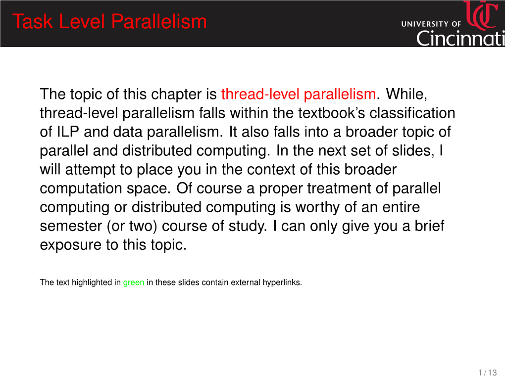 Task Level Parallelism