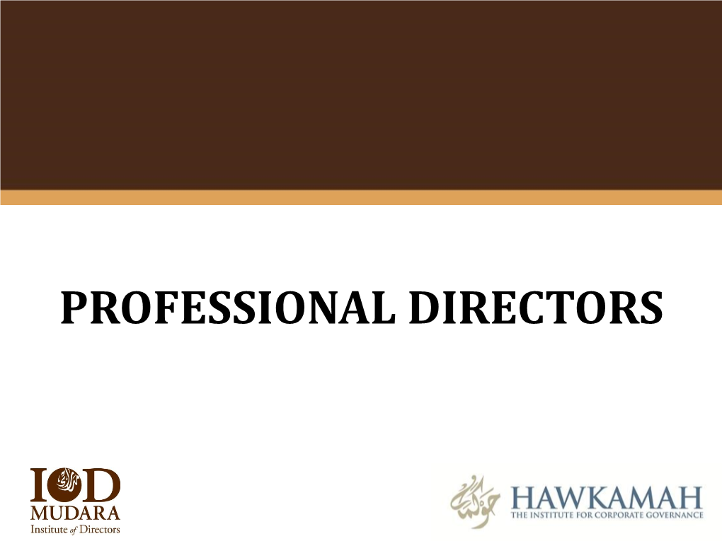 Professional Directors Year 2011