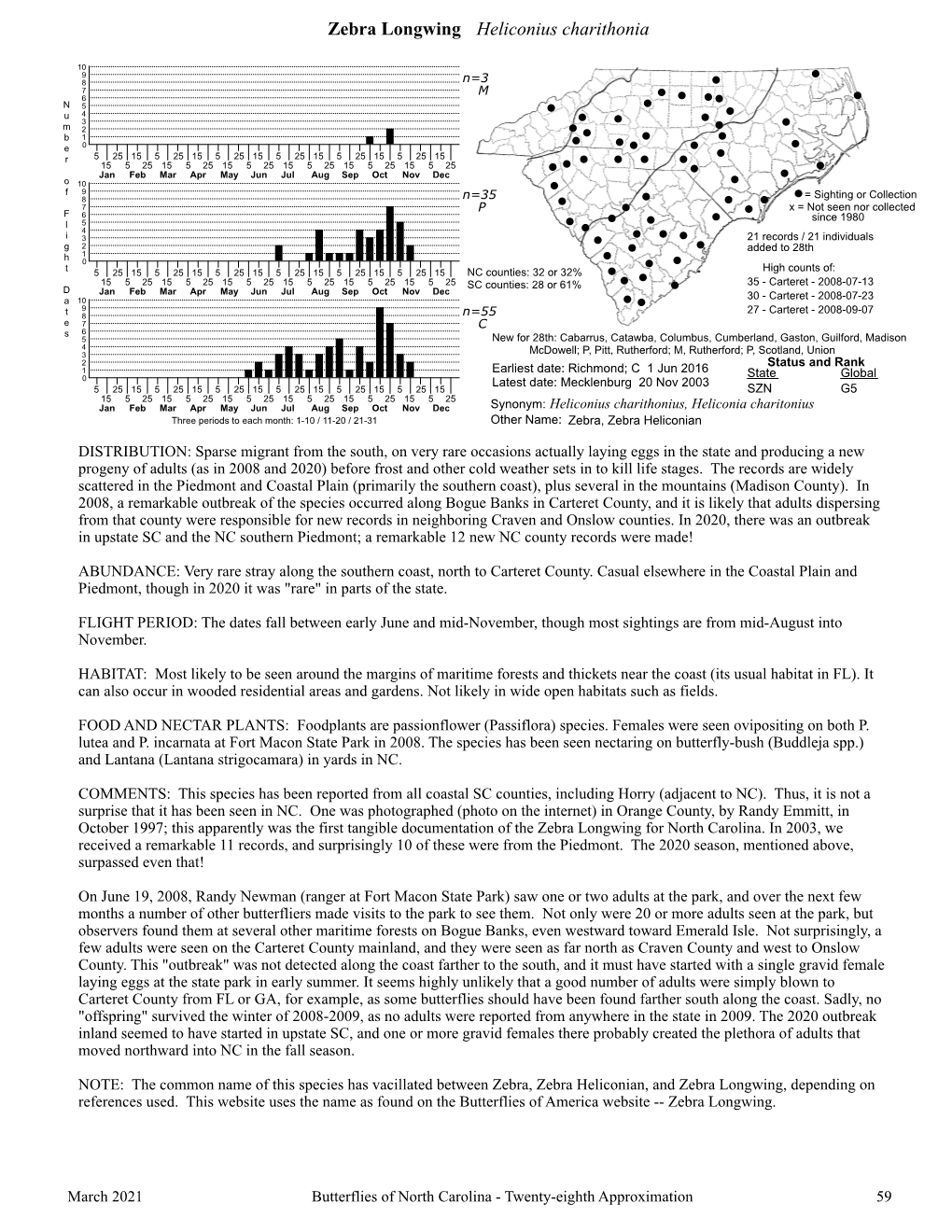 Butterflies of North Carolina - Twenty-Eighth Approximation 59