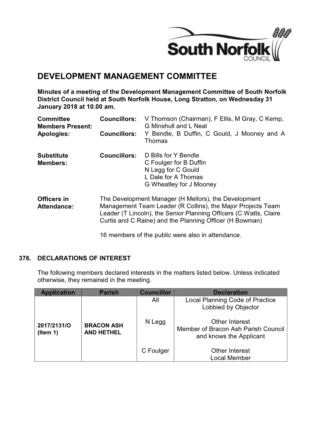 Development Management Committee