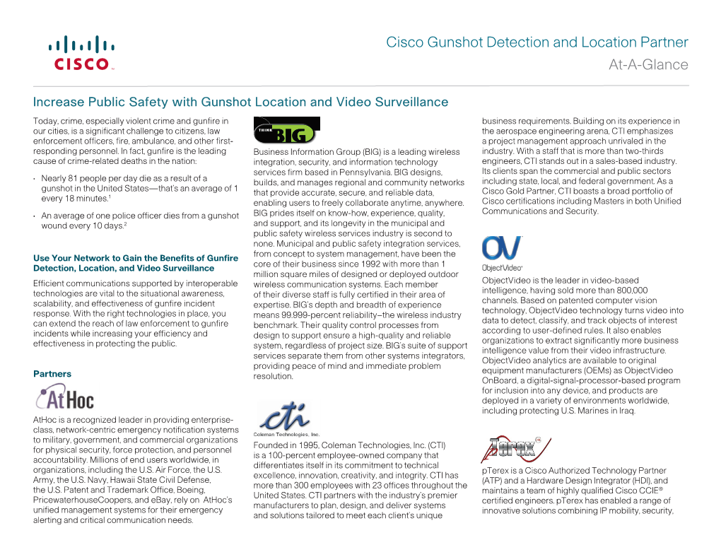 Cisco Gunshot Detection and Location Partner At-A-Glance