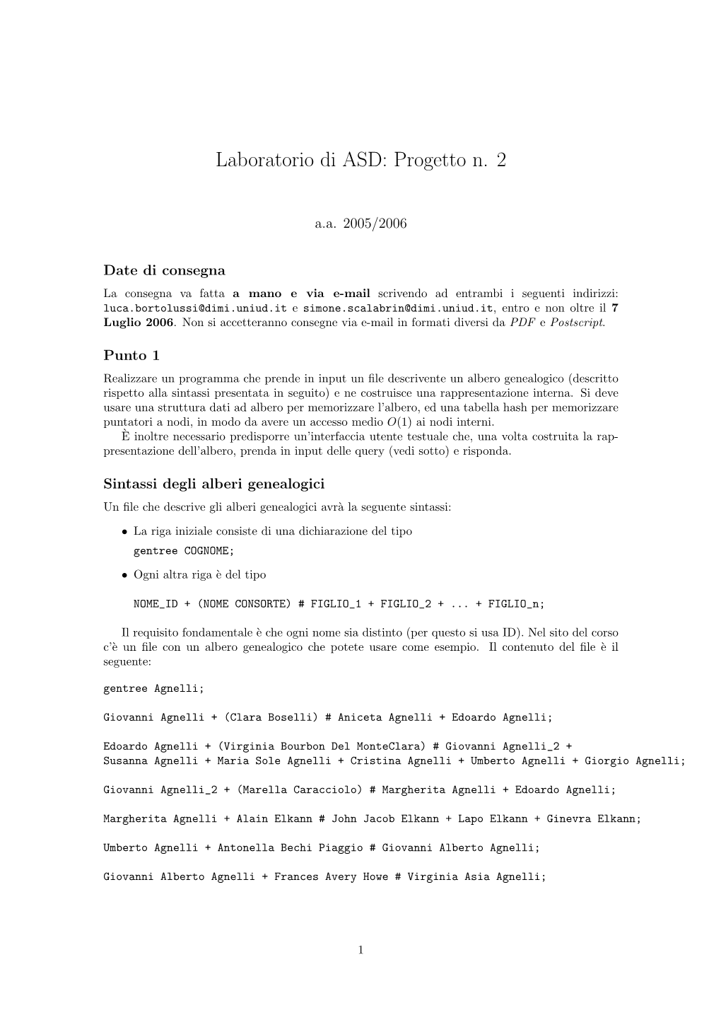 Laboratorio Di ASD: Progetto N. 2