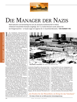 DIE MANAGER DER NAZIS Wohl Kalkuliert Und Bereitwillig Hat Sich Die Deutsche Großwirtschaft in Hitlers Militärisch-Industriellen Komplex Eingefügt