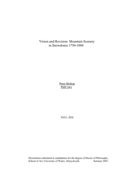 Vision and Revision: Mountain Scenery in Snowdonia 1750-1880