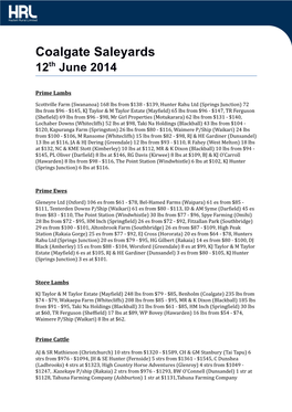 Coalgate Saleyards 12Th June 2014