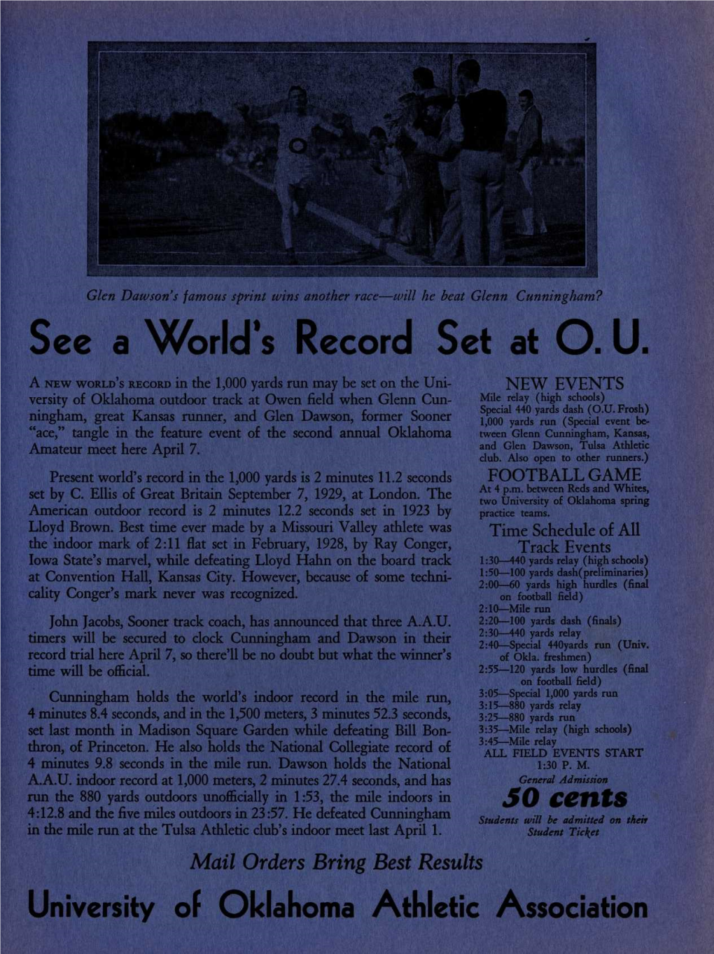 See a World's Record Set at O. U