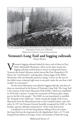 Vermont's Long Trail and Logging Railroads