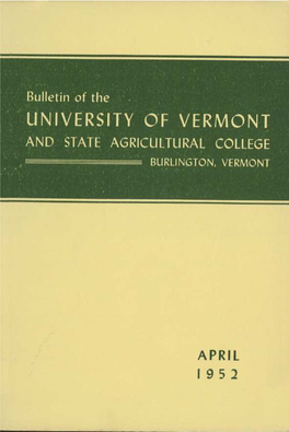 1951-1952 Undergraduate Catalogue
