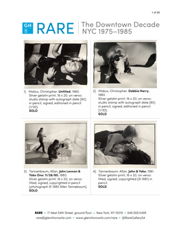 RARE the Downtown Decade NYC 1975–1985