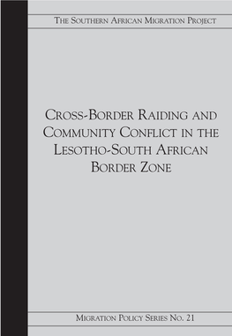 Cross-Border Raiding and Community Conflict in the Lesotho-South African Border Zone