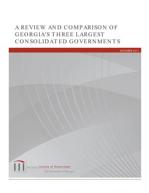A Review and Comparison of Georgia's Three Largest Consolidated Governments