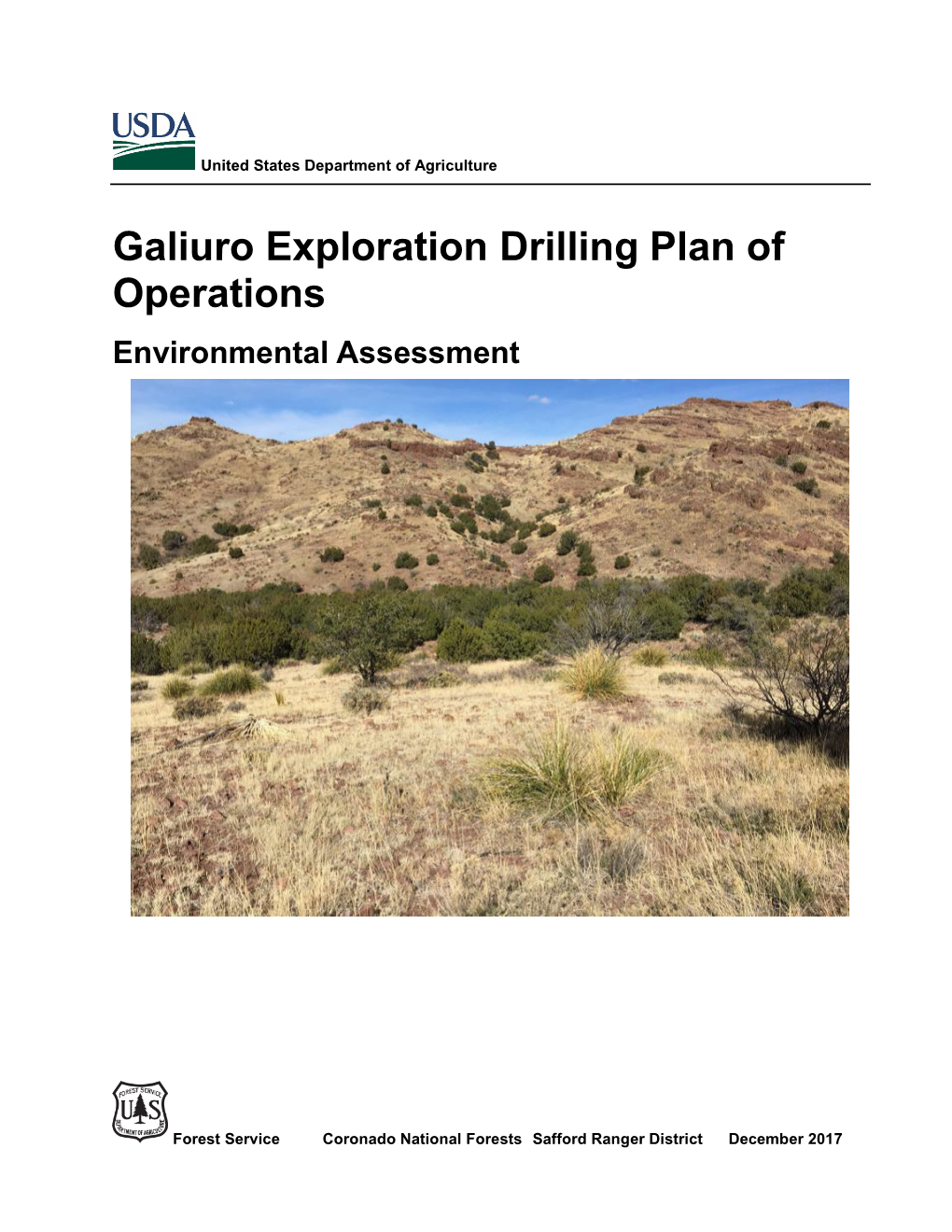 Galiuro Exploration Drilling Plan of Operations Environmental Assessment