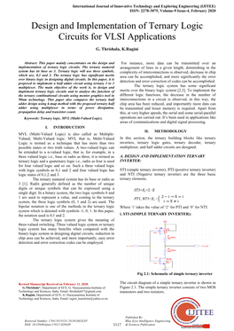 Design and Implementation of Ternary Logic Circuits for VLSI Applications