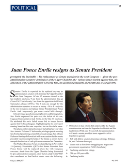 Juan Ponce Enrile Resigns As Senate President