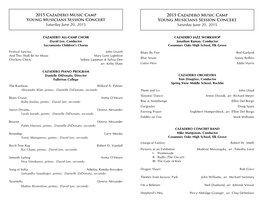2015 Concert Programs