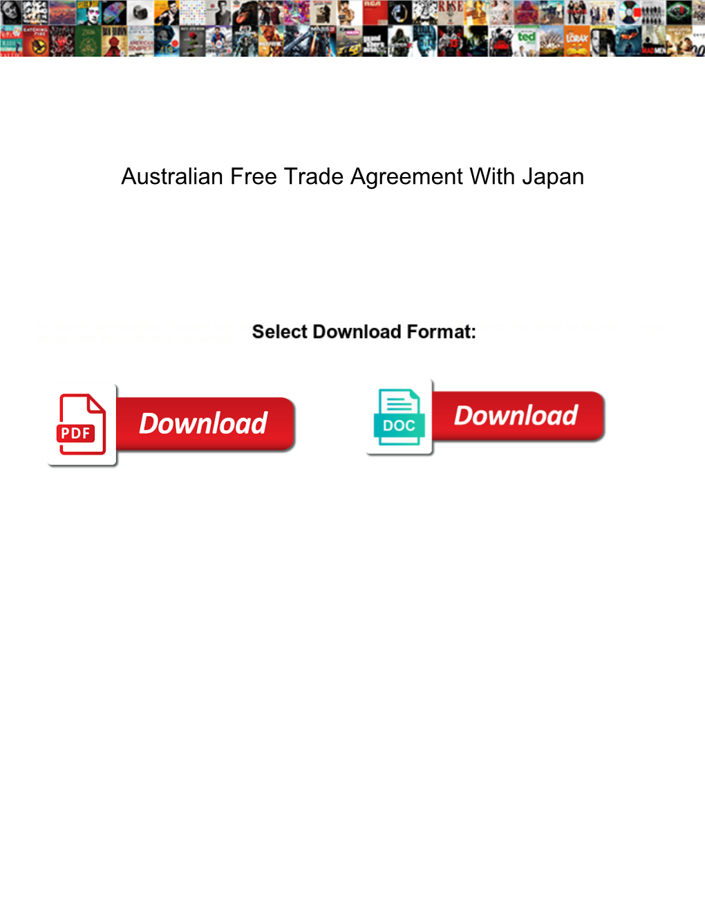 Australian Free Trade Agreement with Japan