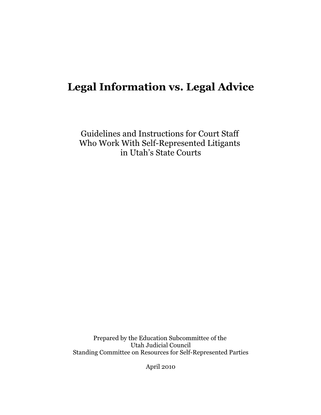 Legal Information Vs. Legal Advice