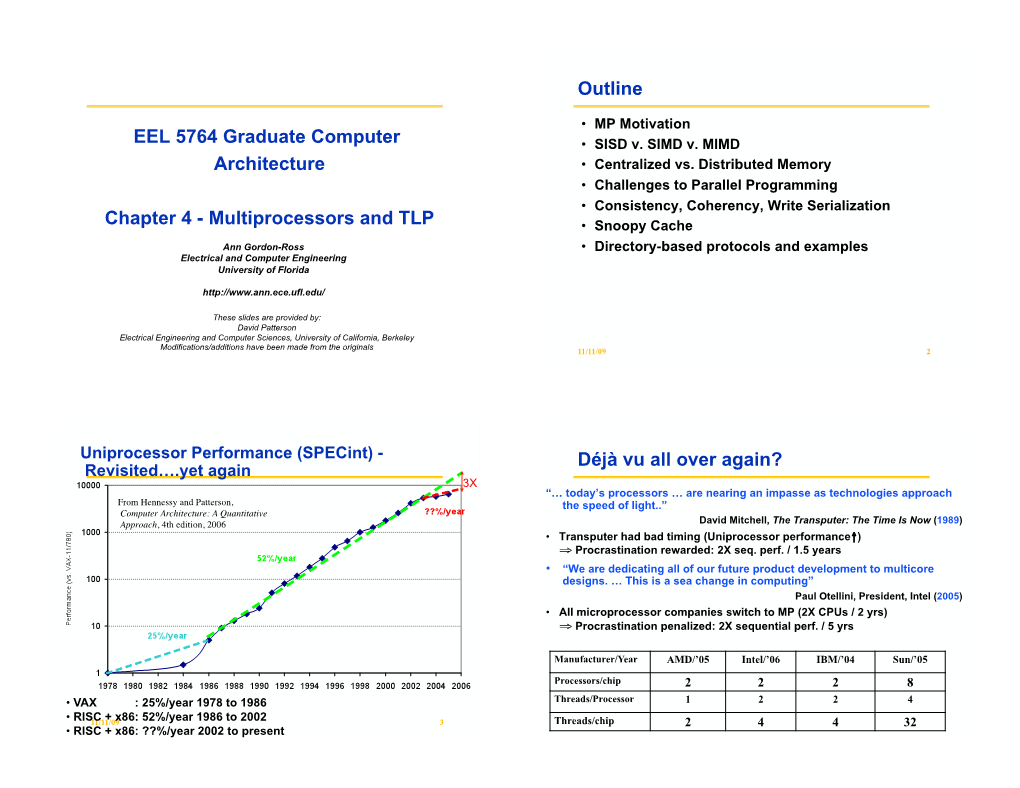 EEL 5764 Graduate Computer Architecture Chapter 4