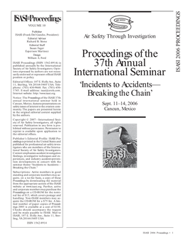Proceedings of the 37Th Annual International Seminar