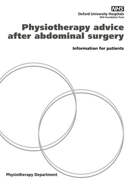 Physiotherapy Advice After Abdominal Surgery