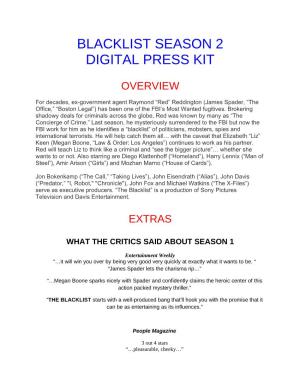Blacklist Season 2 Digital Press Kit
