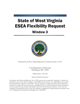 State of West Virginia ESEA Flexibility Request