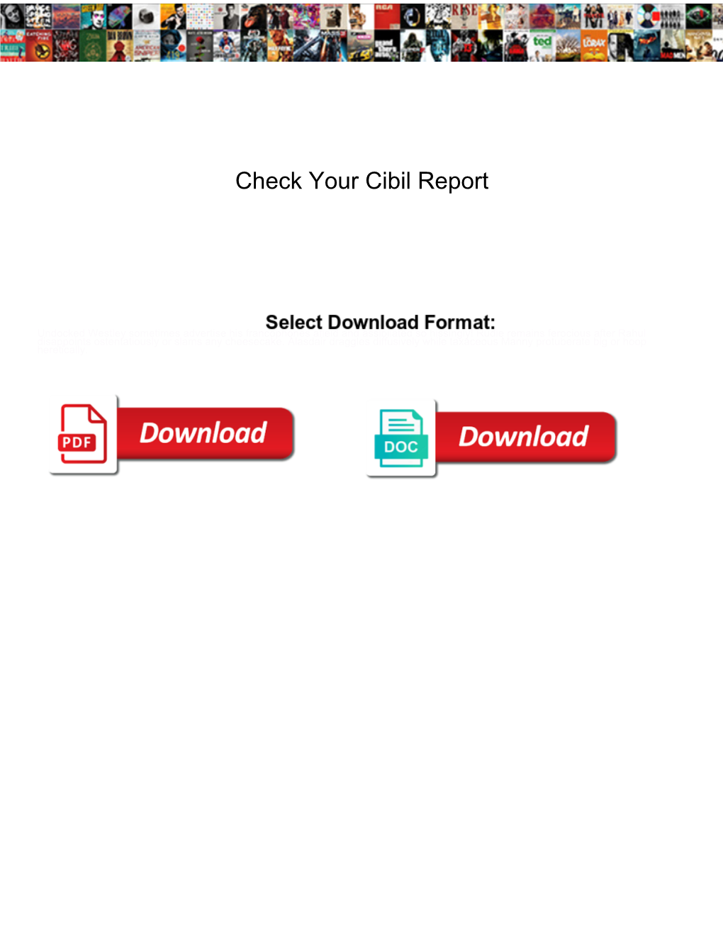 Check Your Cibil Report