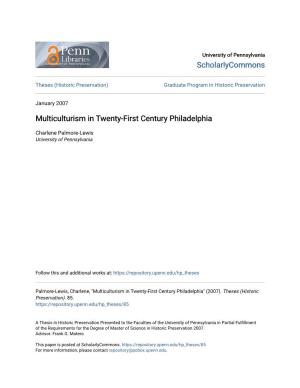 Multiculturism in Twenty-First Century Philadelphia
