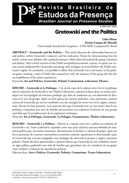 Grotowski and the Politics