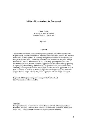Military Keynesianism: an Assessment
