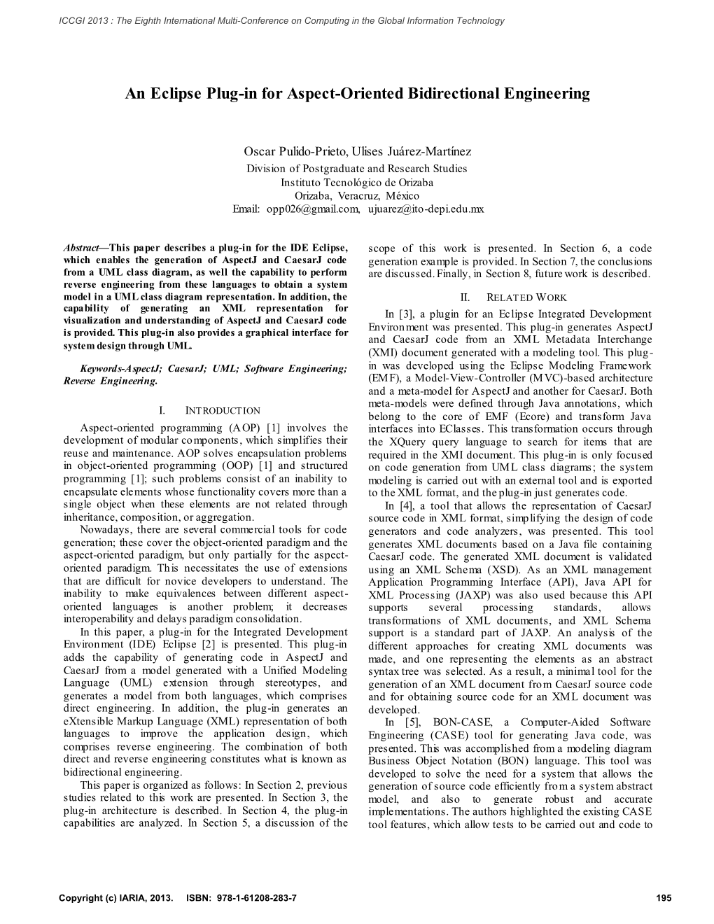 An Eclipse Plug-In for Aspect-Oriented Bidirectional Engineering