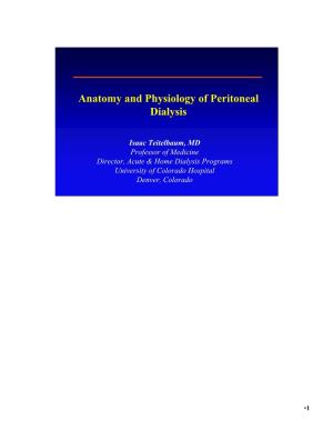 Anatomy and Physiology of Peritoneal Dialysis