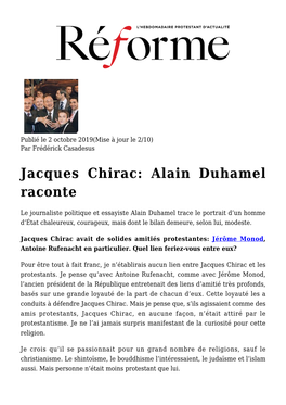 Jacques Chirac: Alain Duhamel Raconte,Bible Et Écologie (1/6): Une